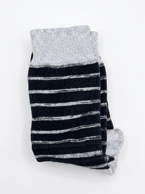 Frye Heritage Crew Socks Striped Black Gray Unisex OSFM